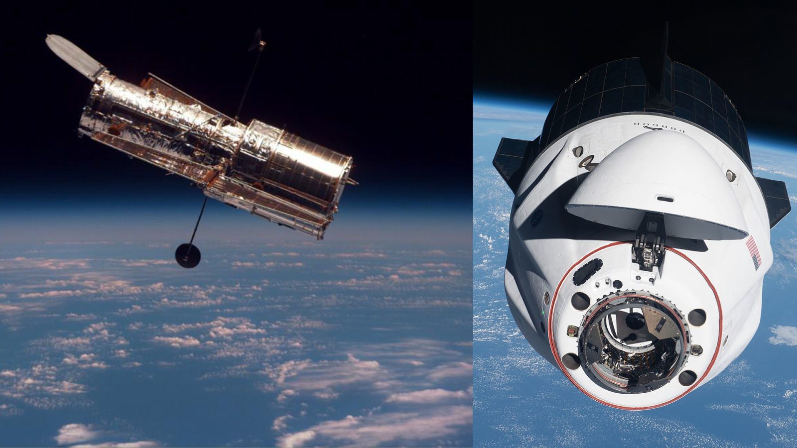 spacex dragon and Hubble telescope